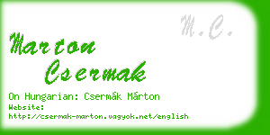 marton csermak business card