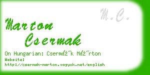 marton csermak business card